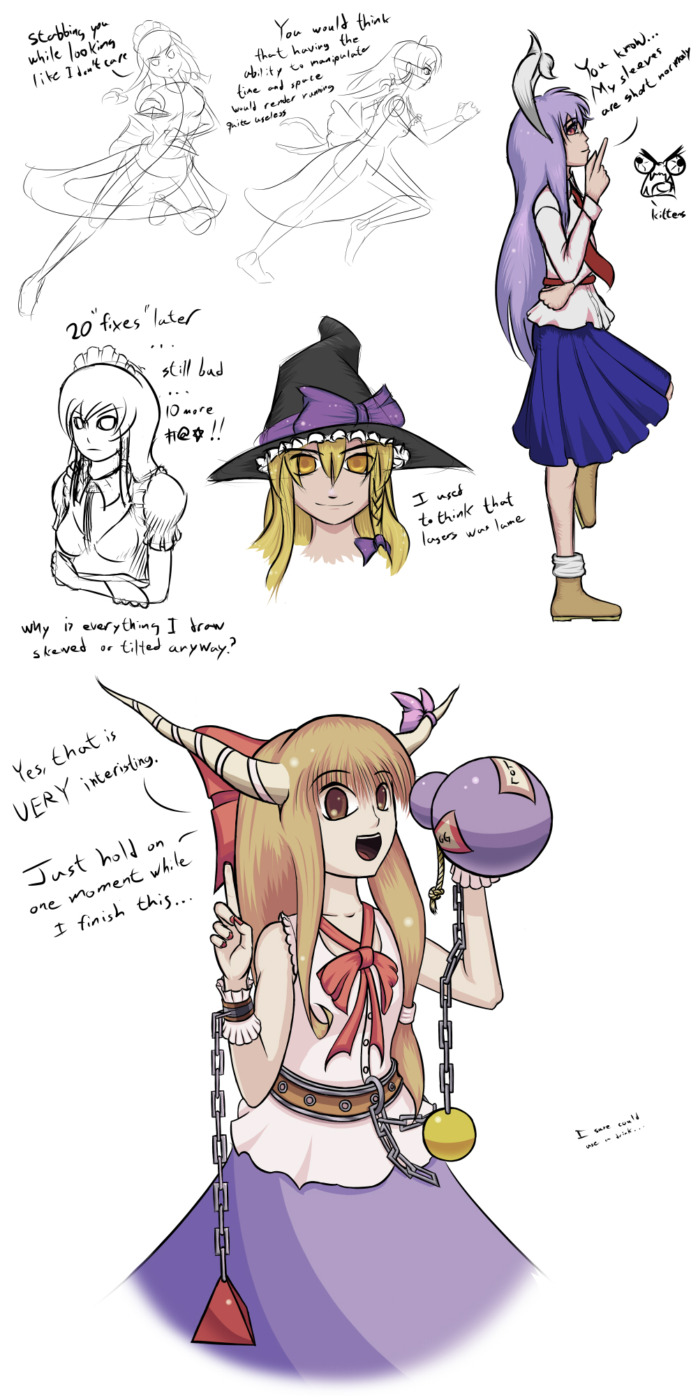 Touhou sketches and drawings