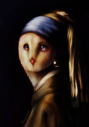 Owl with a Pearl Earring