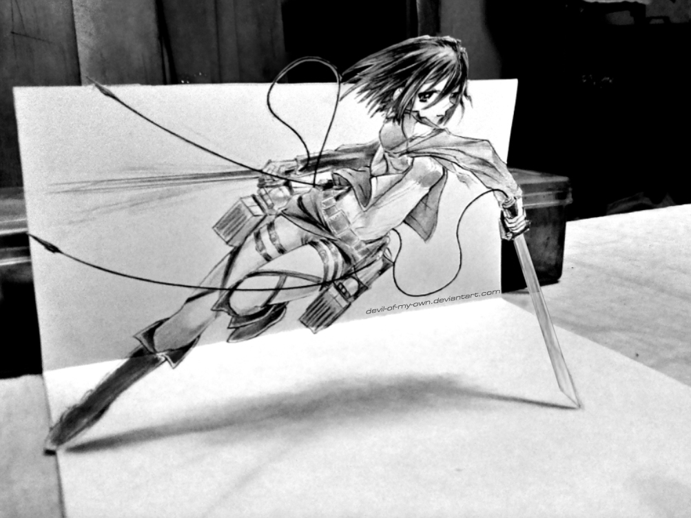 Mikasa Ackerman - 3D Drawing