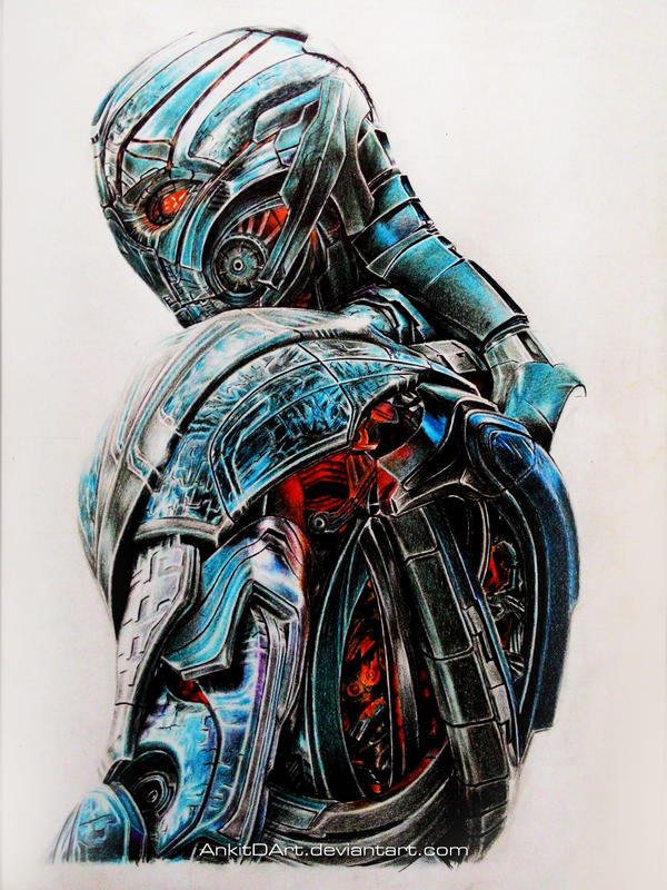 Ultron - Color Pencil Drawing by Ankredible