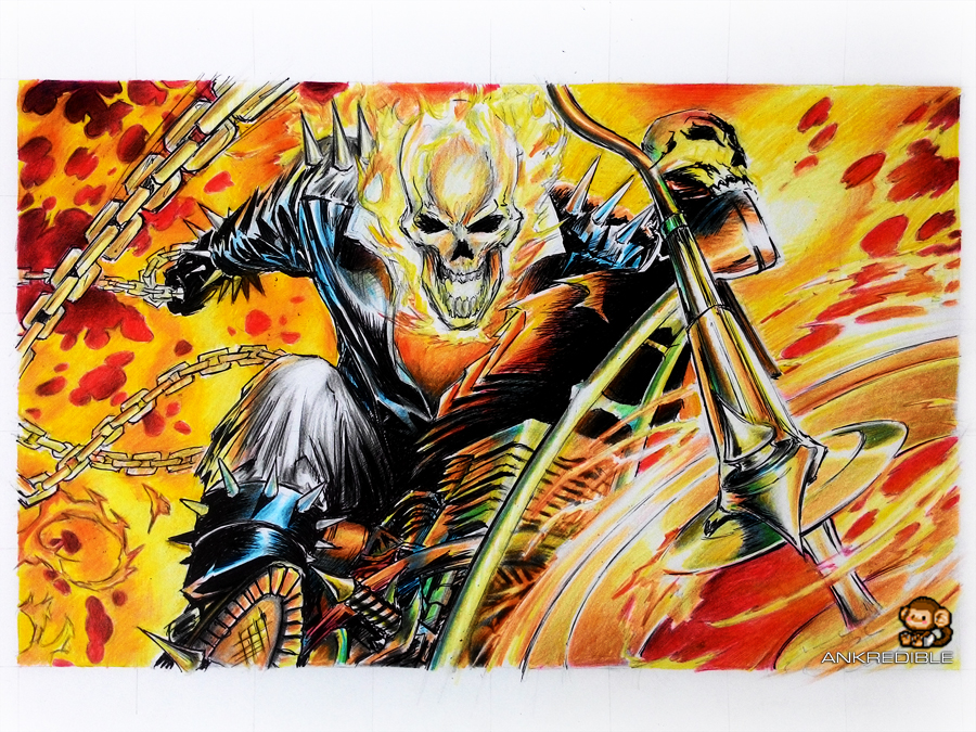 GhostRider (color pencil drawing) by Ankredible on DeviantArt