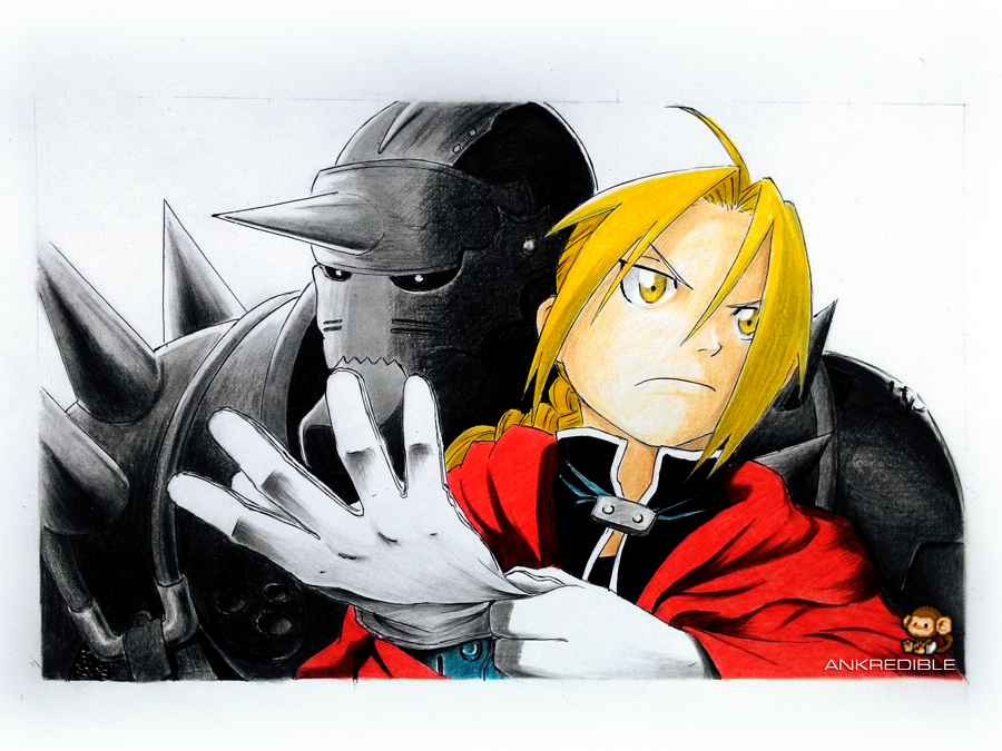 Ed and Al - FMA (ColorPencils + Graphite)