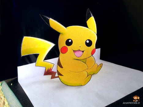 Say 'Hi' to my little Pikachu (3D Drawing)