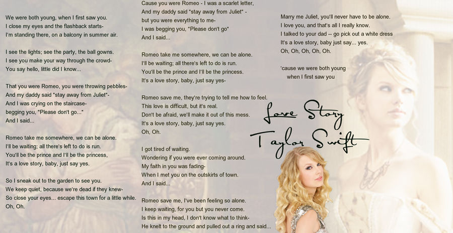 Taylor Swift Love Story Lyrics By Sapphire Arkenstone On