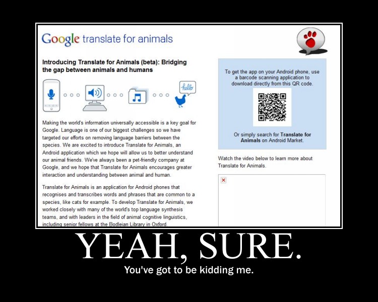 google translate for animals by