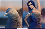 Pigeon girl by Darey-Dawn