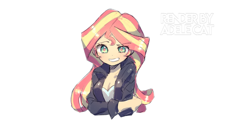 Sunset Shimmer mlp render png vector