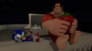 Sonic the Hedgehog Eats with Wreck it Ralph