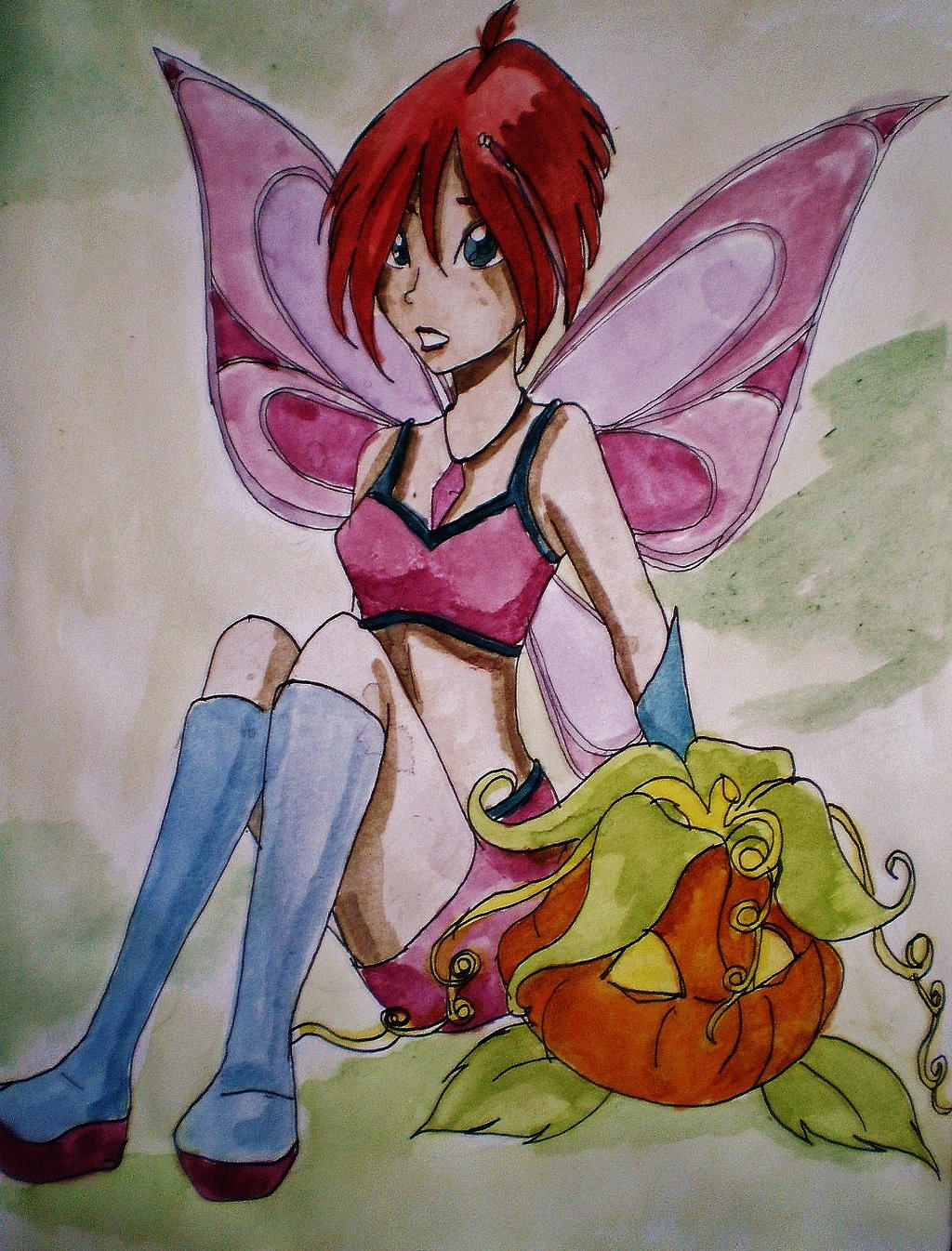 Fairy and a pumpkin
