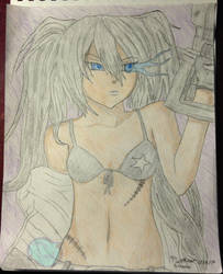 Black Rock Shooter Stella (Pencil, Colored)