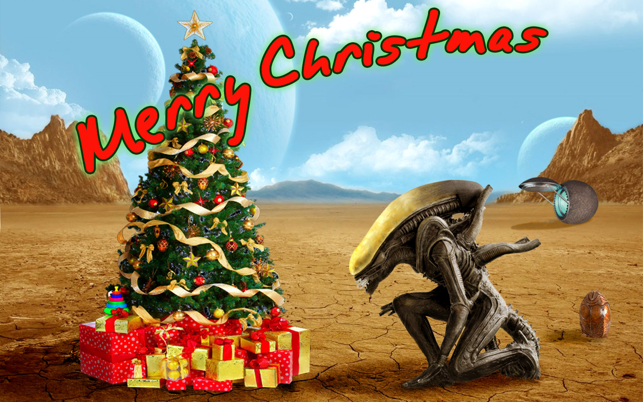 Alien Christmas postcard by farstar09 on DeviantArt Christmas With Aliens