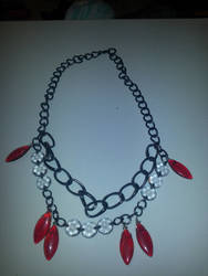 Red tear chain necklace