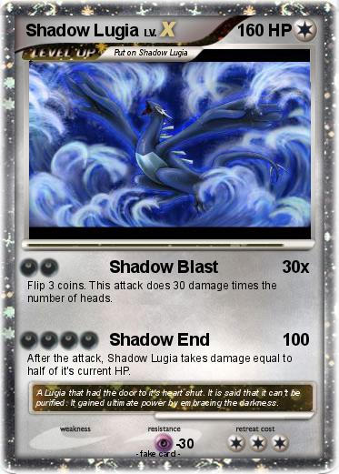shadow luigi pokemon card Lugia Psychic Shadow Storm (1000) A shadowy aura is used to whip up a vicious tornado. M Shadow Lugia Ex Hp1000
