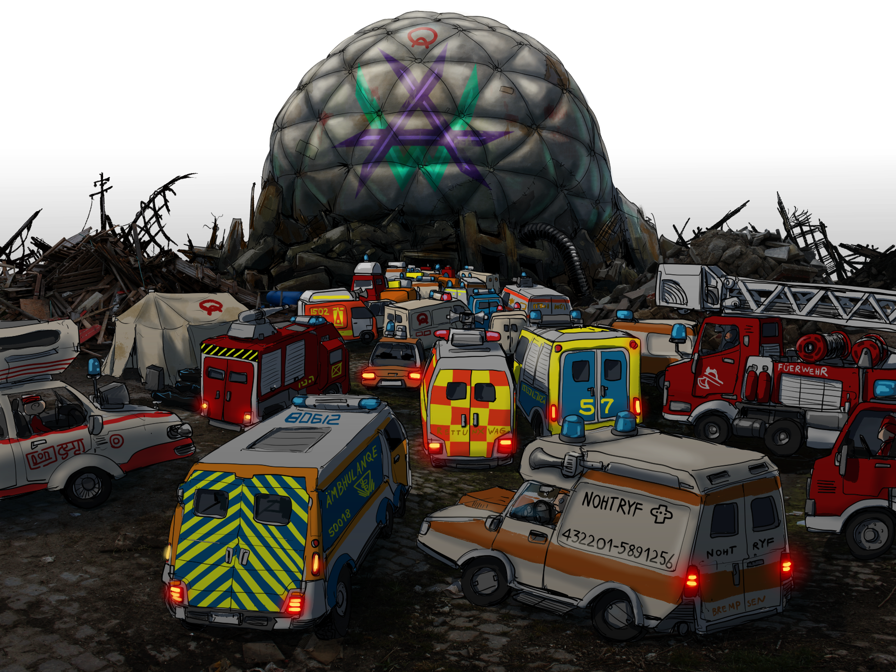 Ambulance traffic jam