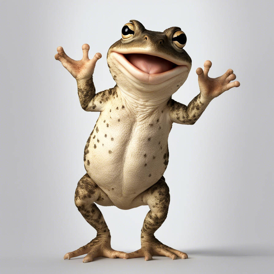 Toad Standing Rear Smiling Toad Standing On Two Legs, Holding Above I by ALDO3550 on ...