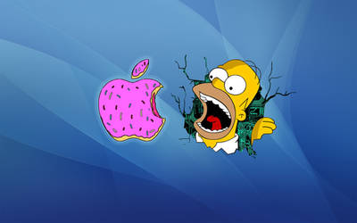 Homer Simpson Apple Donut Wallpaper