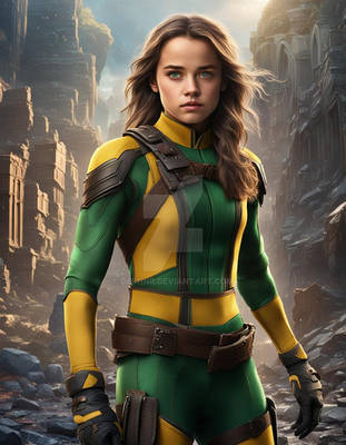 Actress Jules Annie LeBlanc as Rogue GREEN n YELLO