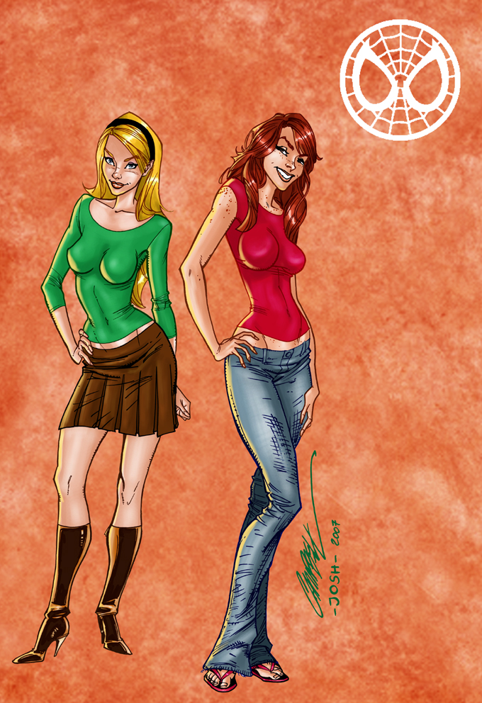 Gwen Stacy and Mary Jane Pinup