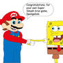 Mario congrats to Spongebob