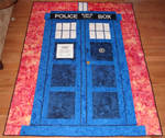 Tardis Quilt with St John by quiltoni