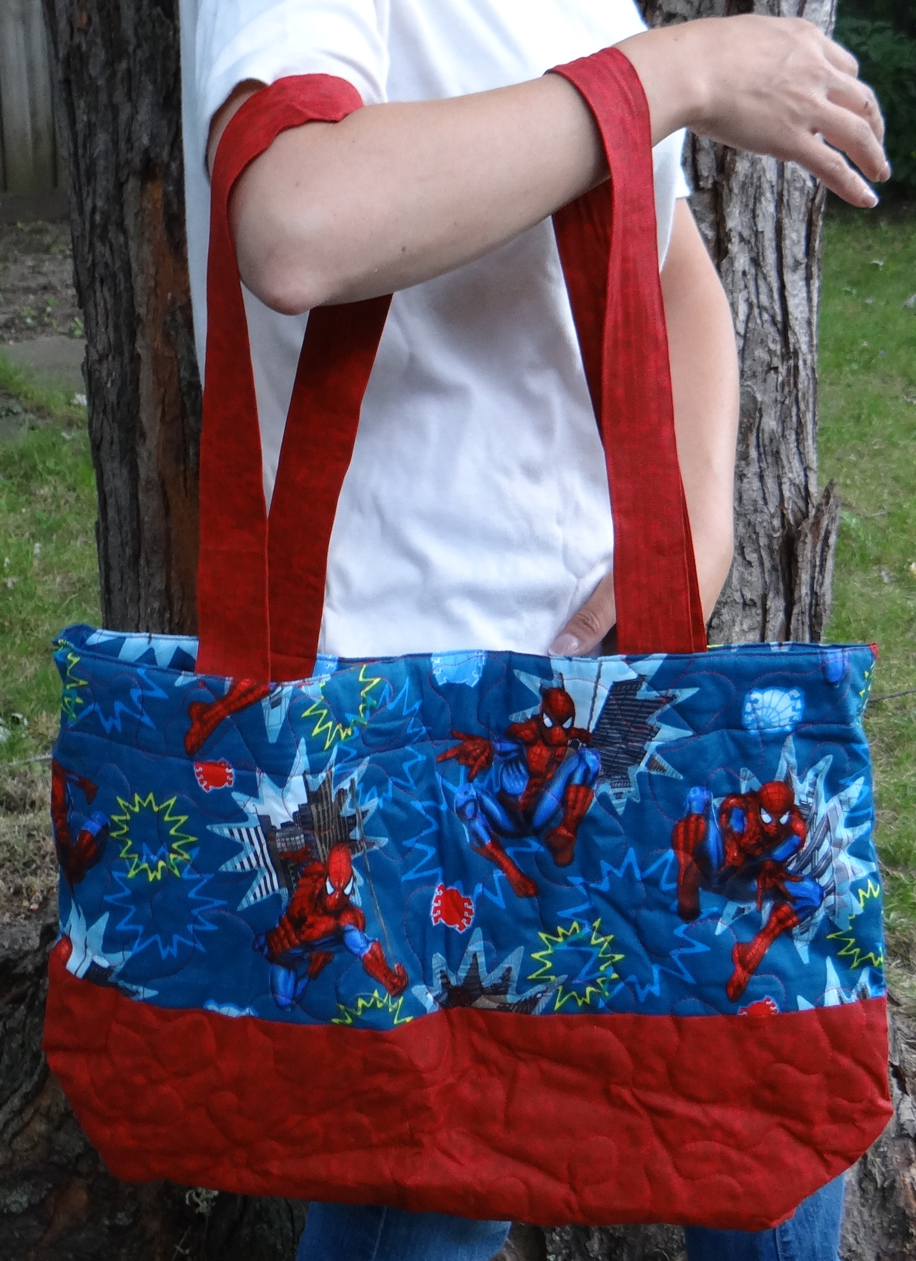 Spiderman quilted bag