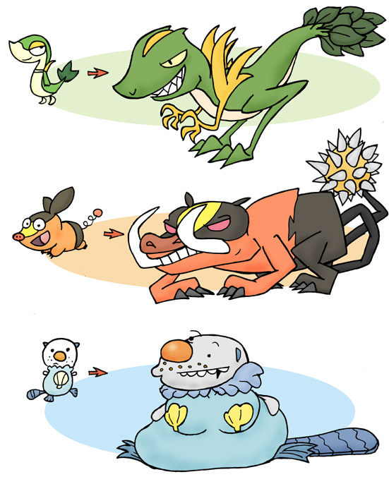 Pokemon Black + White Starters by POKEPEPPER on DeviantArt