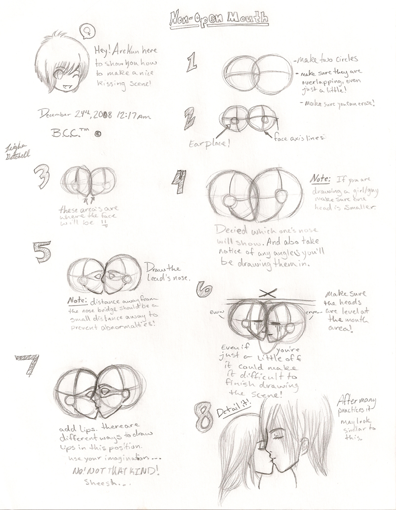 How to Draw a Kiss Scene (Highlights Differences in Physical Structures As  Well)