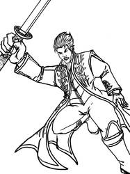 Vergil (Line art) by CoolCourtney