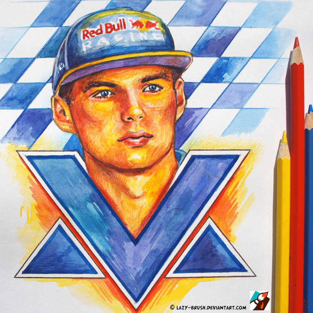 Portrait of Max Verstappen 1 by lazybrush on DeviantArt