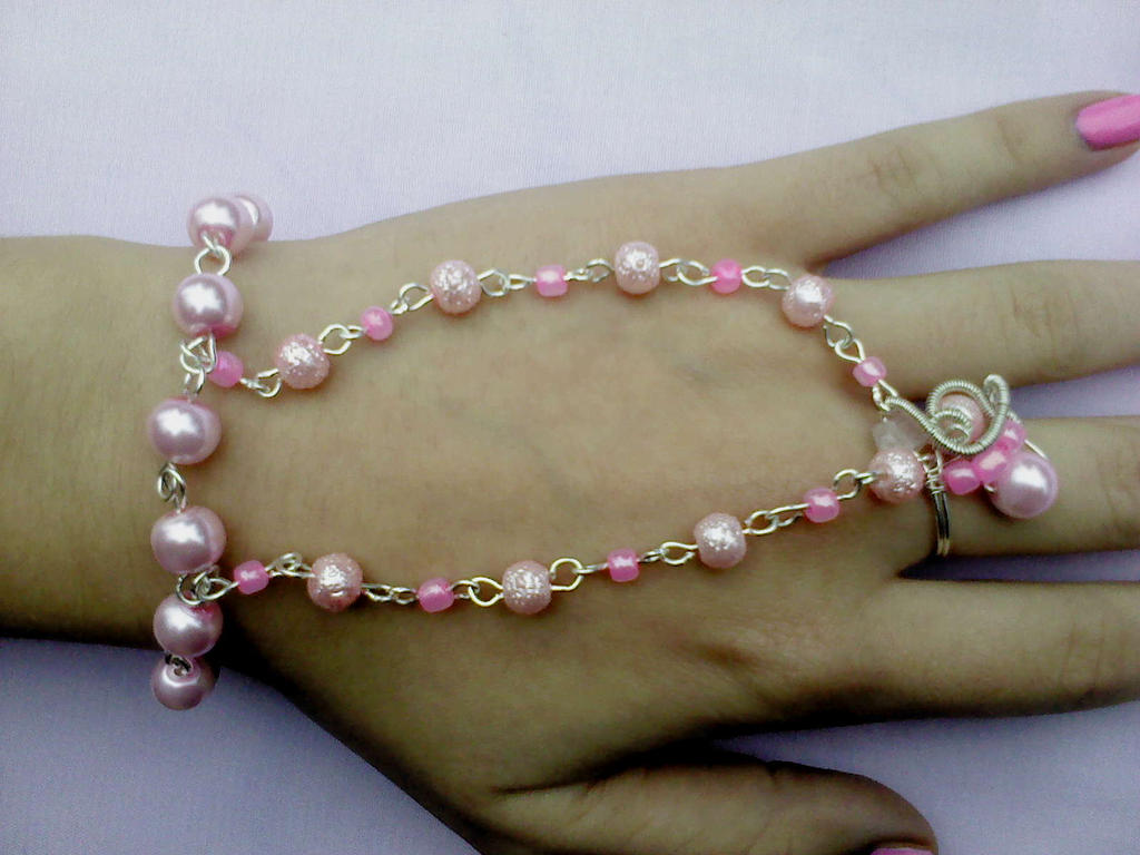 Pink bracelet with ring