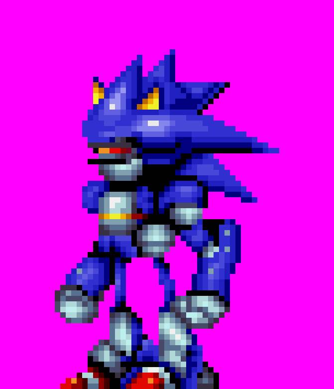 Pixilart - mecha sonic maniafied 2.0 by blue-blue