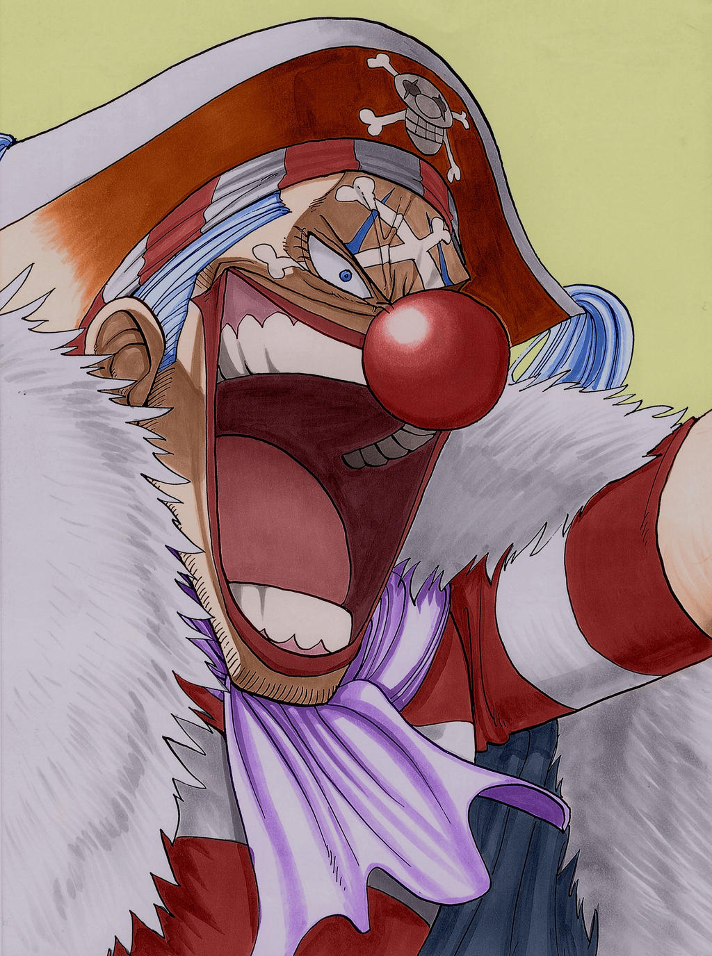 One Piece's Buggy (Buggy Pirates) - Colored