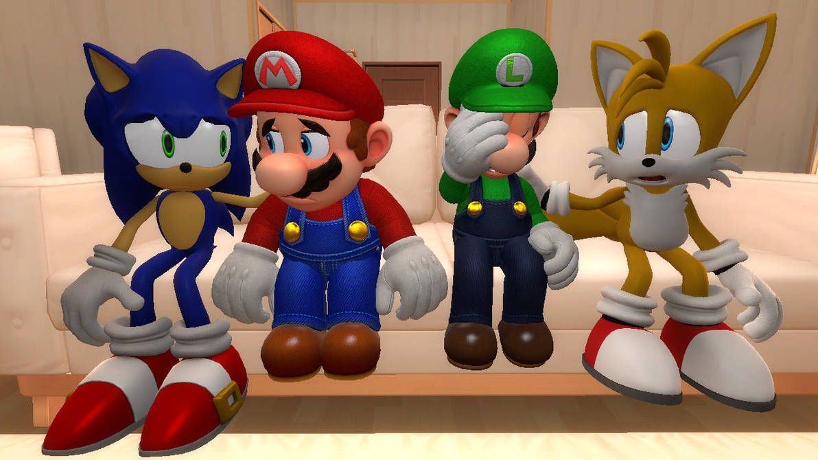 Sonic and Tails comfort Mario and Luigi by NickNess64 on DeviantArt