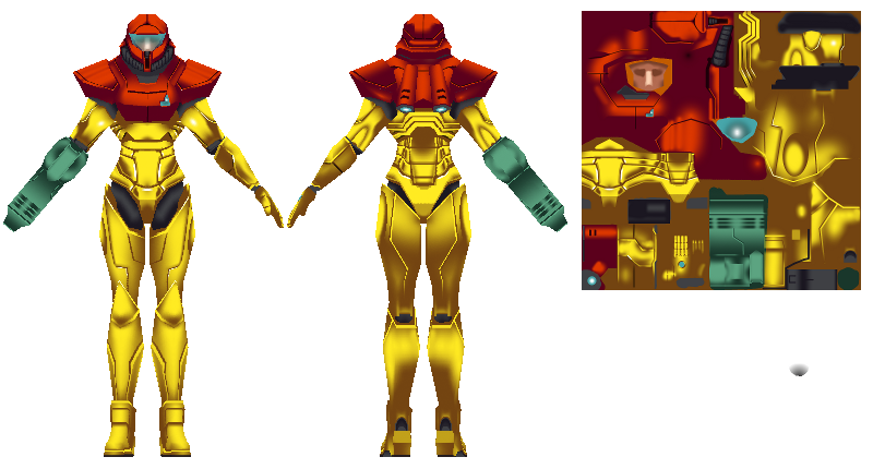 Samus Aran Diffuse Map Texture Render