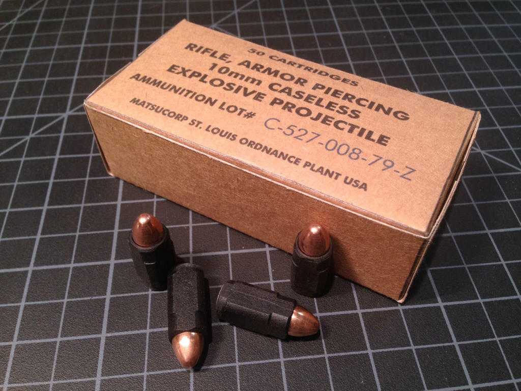 USCM 10mm Caseless Ammo and box by Matsucorp on DeviantArt