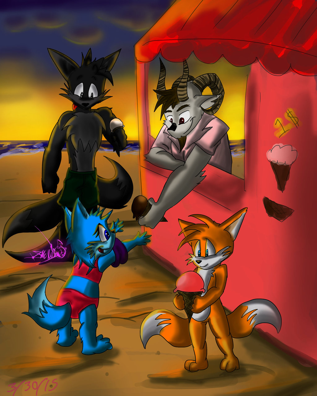 Merrick, Misha and Tails: Ice cream time