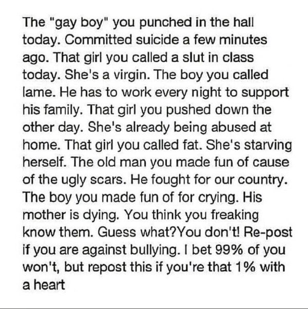 Bullying is wrong