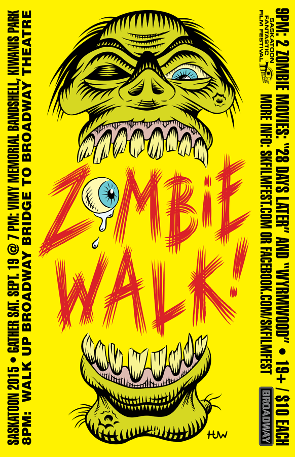Saskatoon ZOMBIE WALK Poster 2015 by Huwman