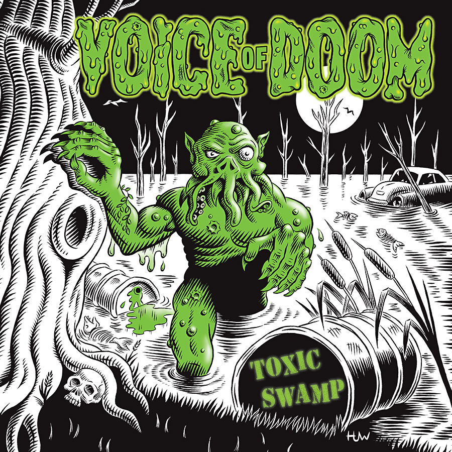 VOICE of DOOM Art for 'Toxic Swamp' vinyl release by Huwman