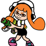 Orange Inkling Girl (with Studio Headphones)