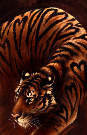Seven of Hearts: bengal tiger by kenket