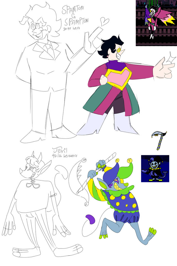 SOULSWAP AU Spamton and Jevil by teethsworld on DeviantArt