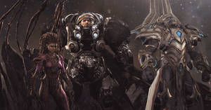 Kerrigan, Jim Raynor and Artanis - Starcraft