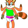 Marine the Raccoon in a diaper