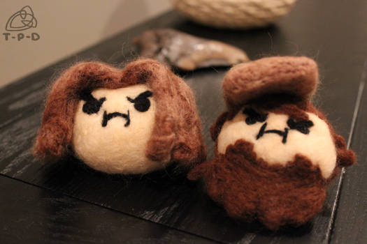 Needle Felted Grump Heads