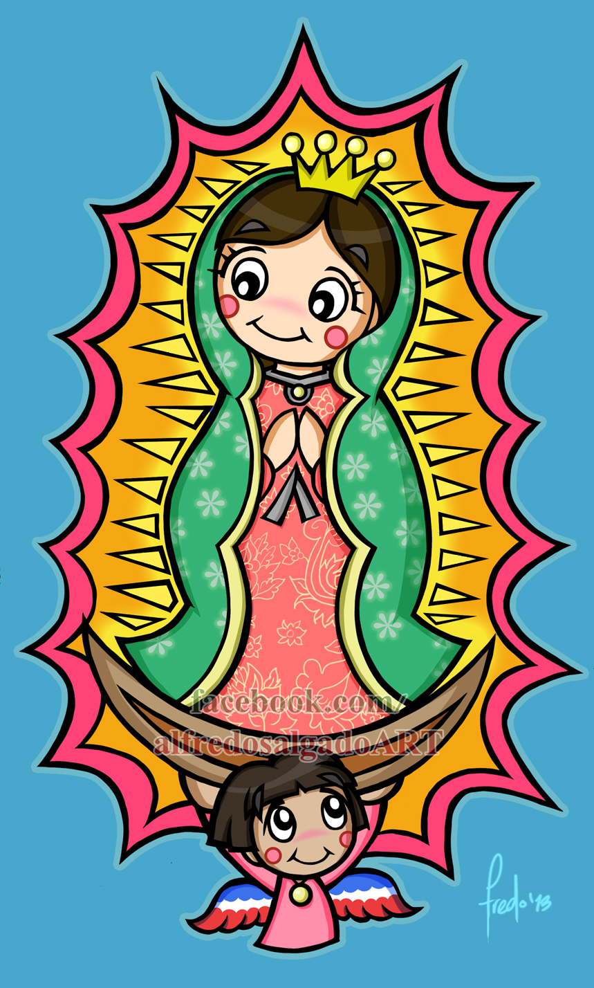 Virgin of guadalupe, mexican virgen de guadalupe color vector collection se...