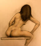 Nude Back - Experiment with Chalk Pastels by DeLumine