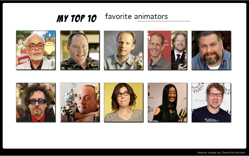 Top 10 favorite animators by thearist2013 on DeviantArt