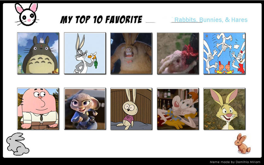Top 10 favorite Bunnies and Rabbits by thearist2013 on DeviantArt