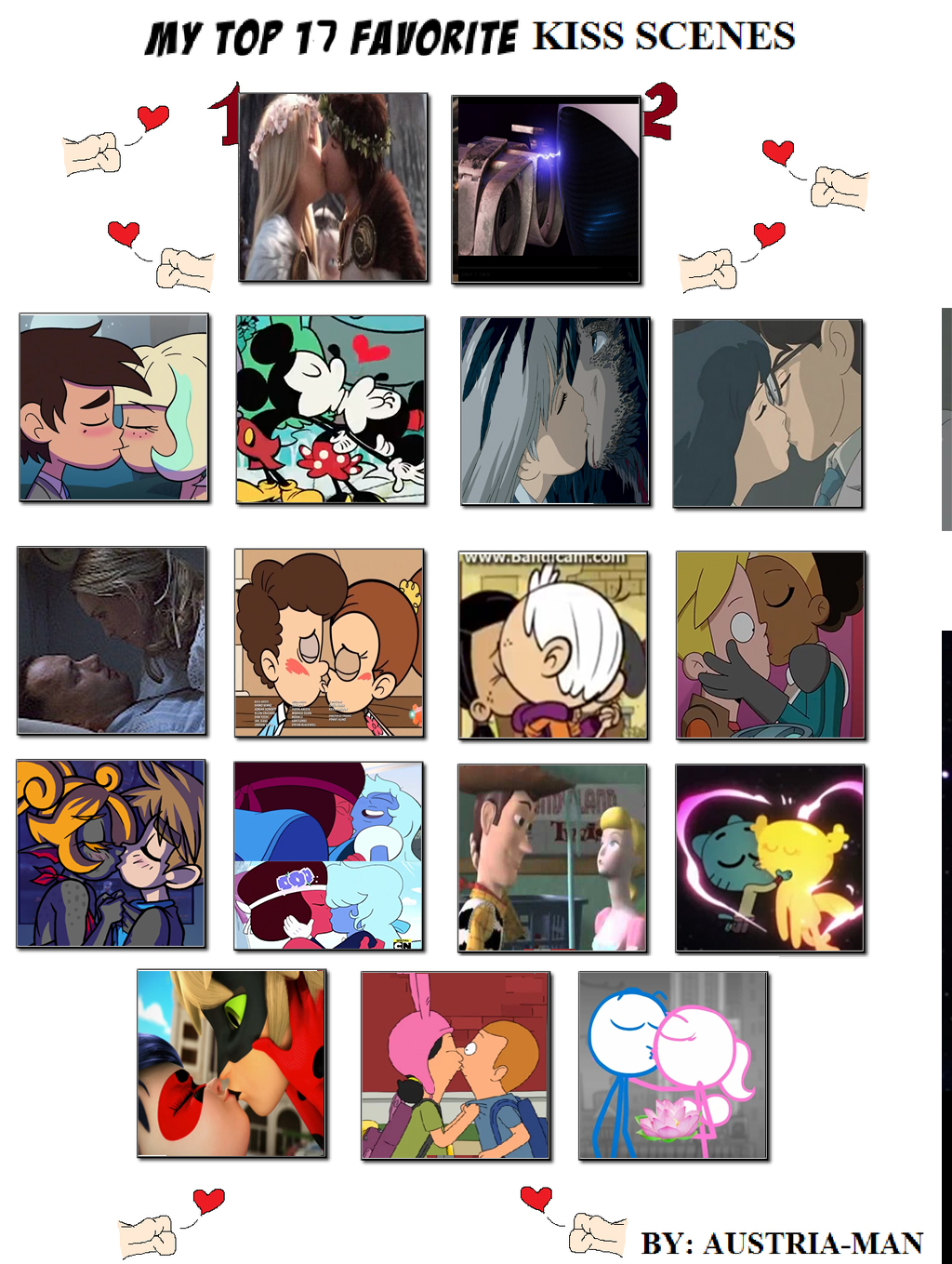 Top 17 Favorite Kiss Scenes by thearist2013 on DeviantArt Top 17 Favorite Kiss Scenes by thearist2013 on DeviantArt